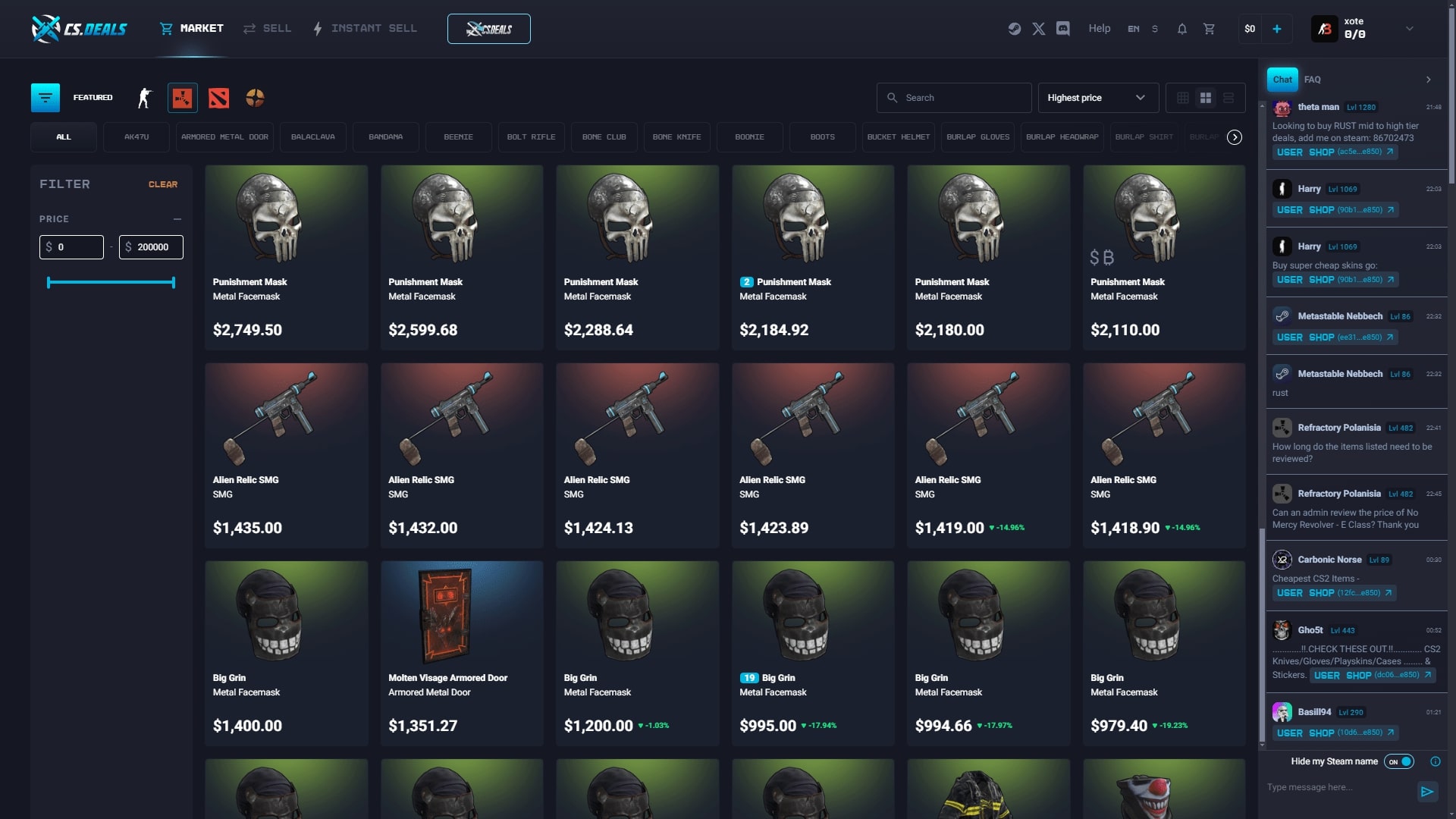 CS.Deals Rust Skins ScreenShot