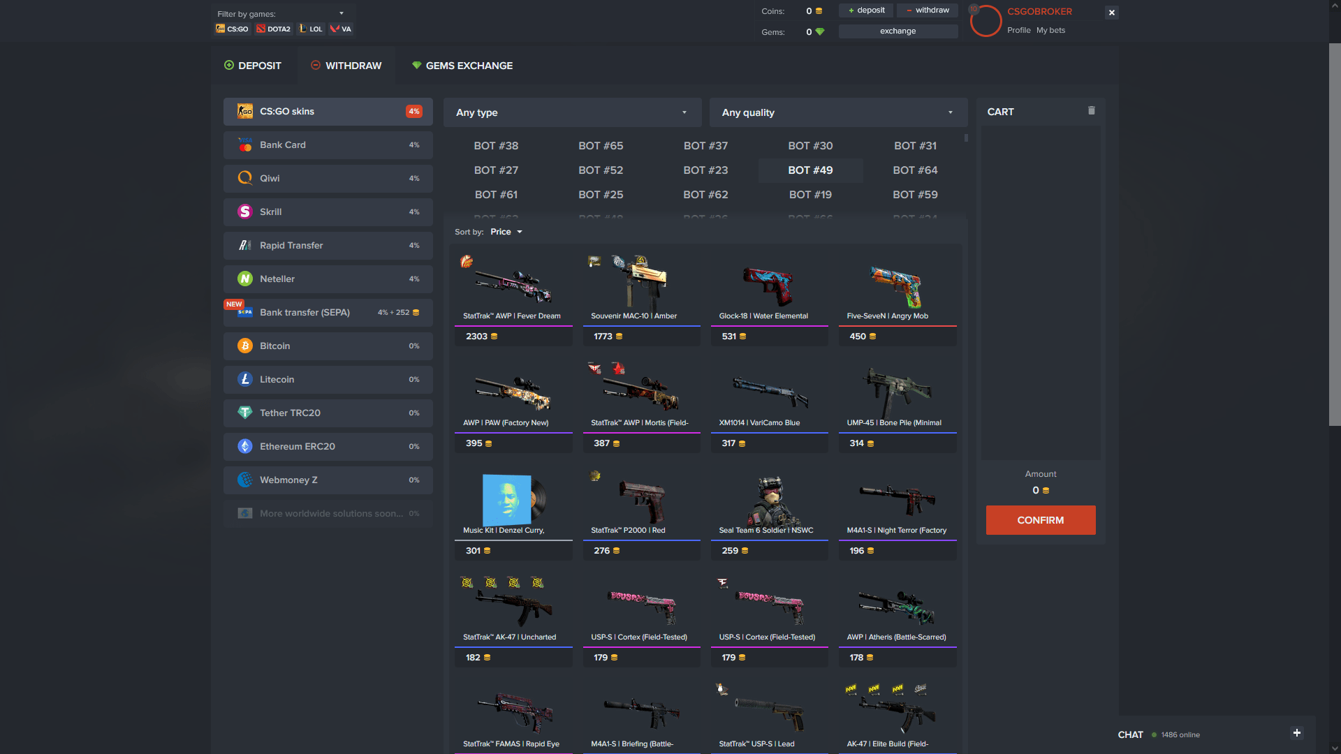 CSGOPositive Skins Withdrawal ScreenShot